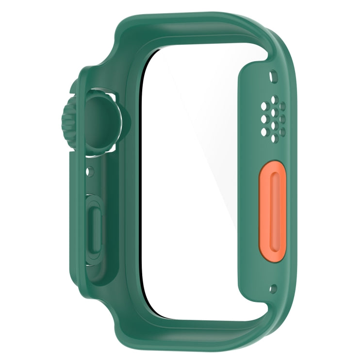 For Apple Watch Series SE 2 / 6 / SE / 5 / 4 40mm Tempered Film + PC Integrated Watch Protective Case(Green) -  by PMC Jewellery | Online Shopping South Africa | PMC Jewellery