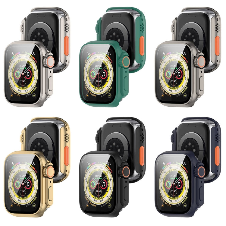 For Apple Watch Series SE 2 / 6 / SE / 5 / 4 40mm Tempered Film + PC Integrated Watch Protective Case(Titanium Steel) - Watch Cases by PMC Jewellery | Online Shopping South Africa | PMC Jewellery