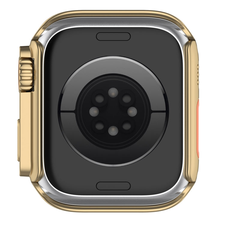 For Apple Watch Series 8 & 7 41mm Tempered Film + PC Integrated Watch Protective Case(Champagne Gold) - Watch Cases by PMC Jewellery | Online Shopping South Africa | PMC Jewellery