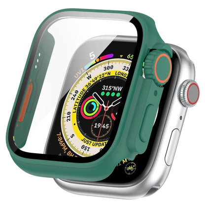 For Apple Watch Series SE 2 / 6 / SE / 5 / 4 44mm Tempered Film + PC Integrated Watch Protective Case(Green) - Watch Cases by PMC Jewellery | Online Shopping South Africa | PMC Jewellery