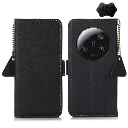 For Xiaomi 13 Ultra Side-Magnetic TJ Genuine Leather RFID Phone Case(Black) - 13 Ultra Cases by PMC Jewellery | Online Shopping South Africa | PMC Jewellery