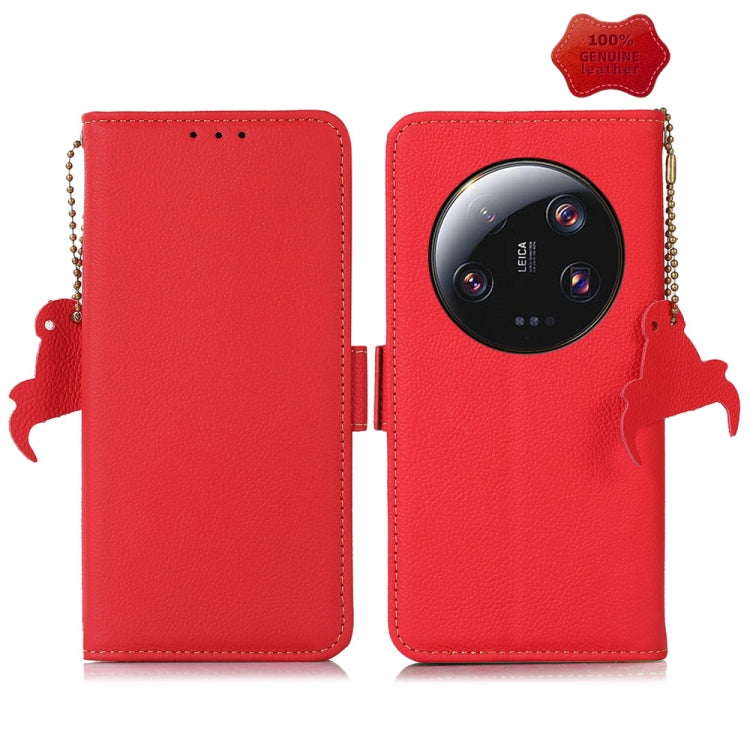 For Xiaomi 13 Ultra Side-Magnetic TJ Genuine Leather RFID Phone Case(Red) - 13 Ultra Cases by PMC Jewellery | Online Shopping South Africa | PMC Jewellery