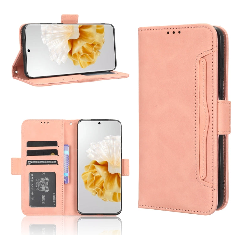 For Huawei P60 / P60 Pro Skin Feel Calf Texture Card Slots Leather Phone Case(Pink) - Huawei Cases by PMC Jewellery | Online Shopping South Africa | PMC Jewellery