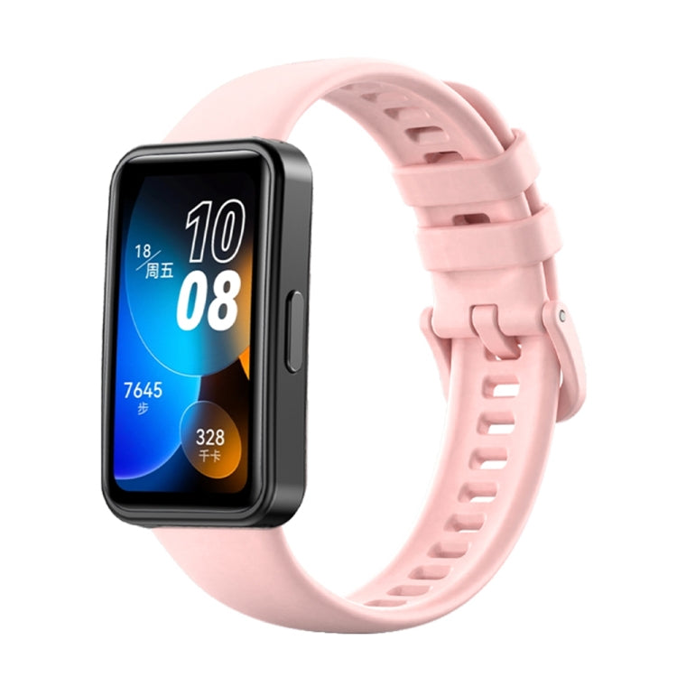 For Huawei Band 8 16mm Solid Color Silicone Replacement Watch Band(Pink) -  by PMC Jewellery | Online Shopping South Africa | PMC Jewellery