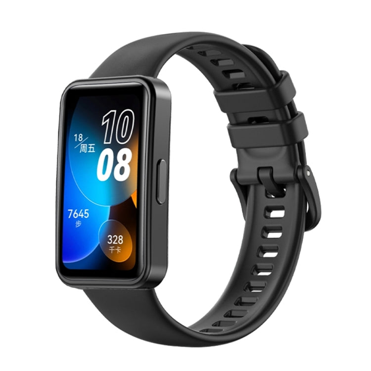 For Huawei Band 8 16mm Solid Color Silicone Replacement Watch Band(Black) - Watch Bands by PMC Jewellery | Online Shopping South Africa | PMC Jewellery | Buy Now Pay Later Mobicred