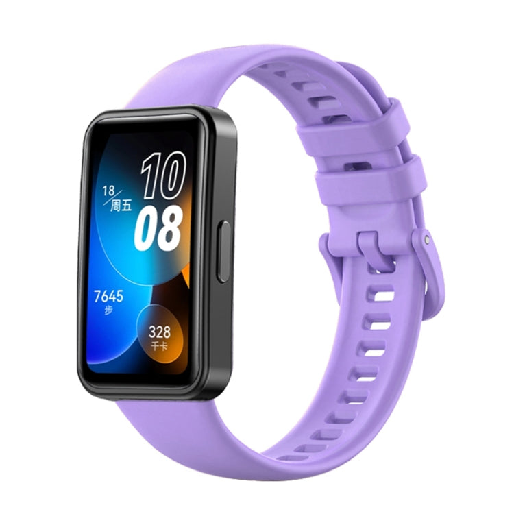 For Huawei Band 8 16mm Solid Color Silicone Replacement Watch Band(Purple) -  by PMC Jewellery | Online Shopping South Africa | PMC Jewellery