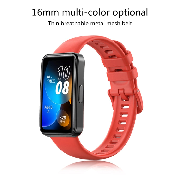 For Huawei Band 8 16mm Solid Color Silicone Replacement Watch Band(Orange) -  by PMC Jewellery | Online Shopping South Africa | PMC Jewellery