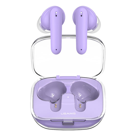 USAMS BE16 Ice Tray Series Transparent TWS In-Ear Wireless Bluetooth Earphone(Purple) - TWS Earphone by USAMS | Online Shopping South Africa | PMC Jewellery