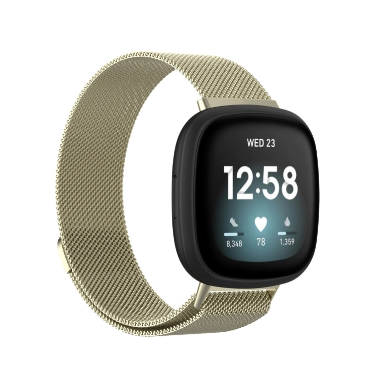 For Fitbit Versa 4 Milanese Magnetic Metal Weave Watchband, Small Size(Official Gold) -  by PMC Jewellery | Online Shopping South Africa | PMC Jewellery