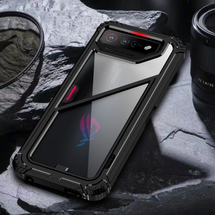 For Asus ROG Phone 7 / 7 Ultimate PC + TPU Shockproof Phone Case with Magnetic Holder(Translucent) - ASUS Cases by PMC Jewellery | Online Shopping South Africa | PMC Jewellery