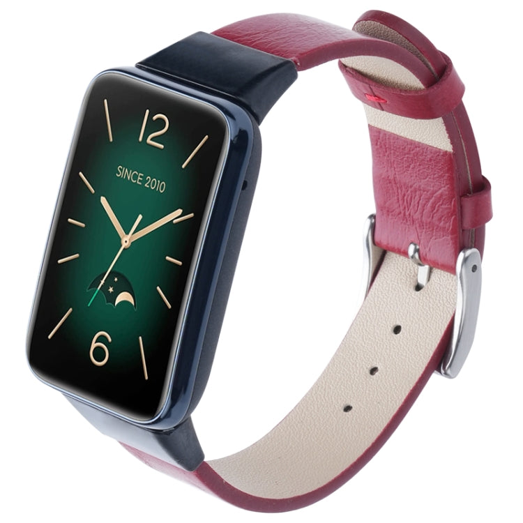 For Xiaomi Mi Band 7 Pro Leather Texture Replacement Watch Band(Red) - Watch Bands by PMC Jewellery | Online Shopping South Africa | PMC Jewellery