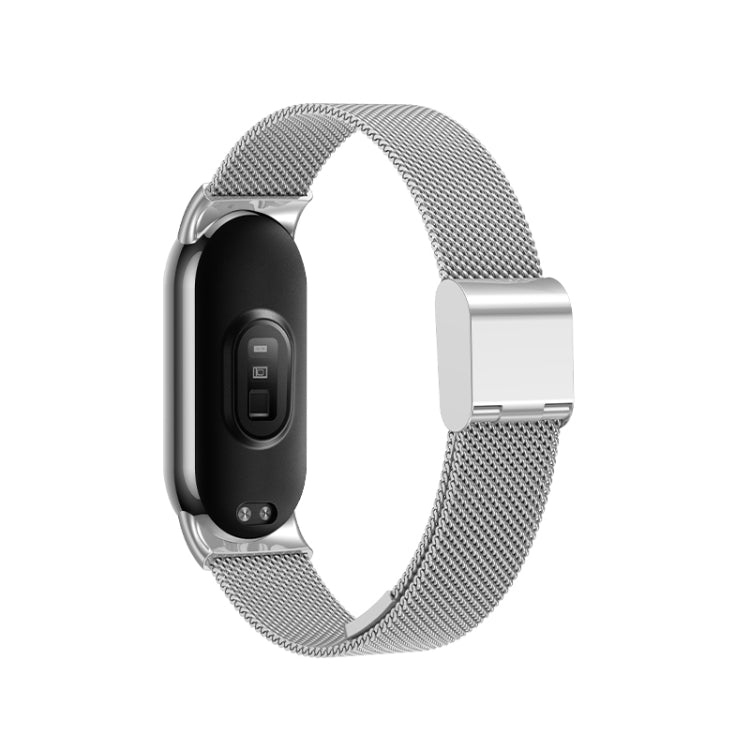 For Xiaomi Mi Band 8 Milanese Buckle Metal Watch Band(Silver) -  by PMC Jewellery | Online Shopping South Africa | PMC Jewellery