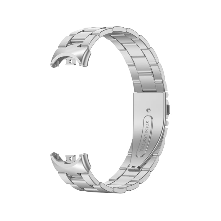 For Xiaomi Mi Band 8 Milanese Three-bead Metal Watch Band(Silver) -  by PMC Jewellery | Online Shopping South Africa | PMC Jewellery