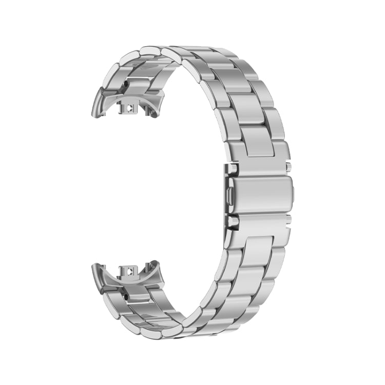 For Xiaomi Mi Band 8 Milanese Three-bead Metal Watch Band(Silver) -  by PMC Jewellery | Online Shopping South Africa | PMC Jewellery