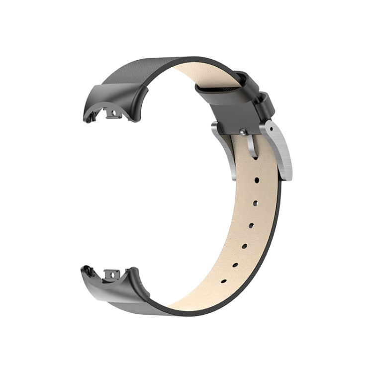 For Xiaomi Mi Band 8 Leather Replacement Watch Band(Black) -  by PMC TechLife | Online Shopping South Africa | PMC TechLife