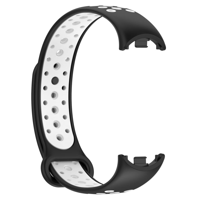 For Xiaomi Mi Band 8 Sports Two Color Silicone Watch Band(Black White) -  by PMC Jewellery | Online Shopping South Africa | PMC Jewellery