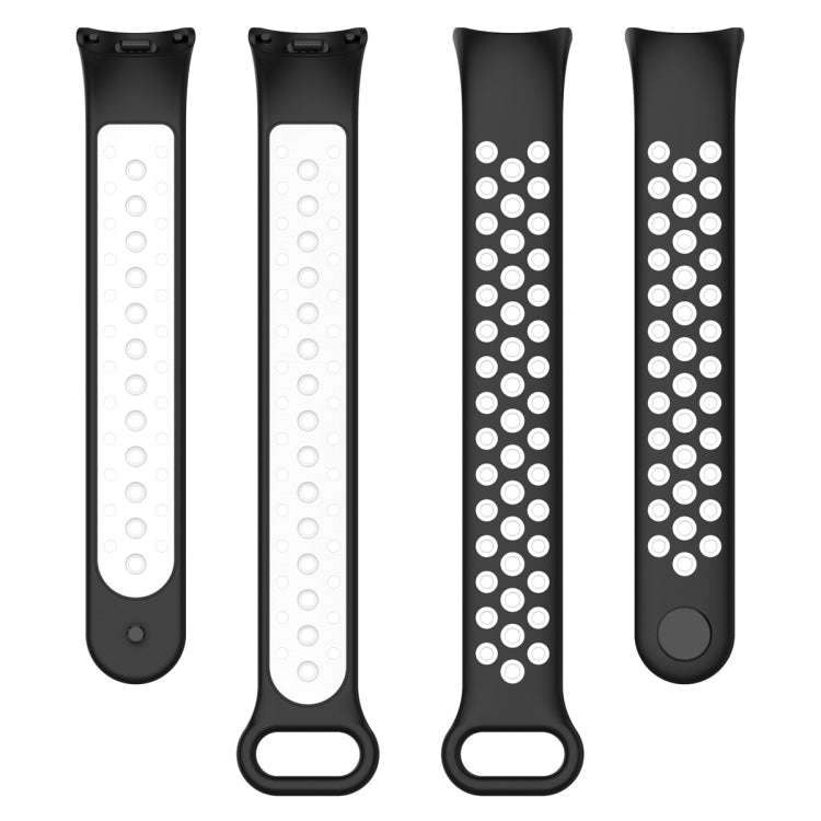 For Xiaomi Mi Band 8 Sports Two Color Silicone Watch Band(Black White) -  by PMC Jewellery | Online Shopping South Africa | PMC Jewellery