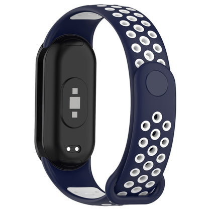 For Xiaomi Mi Band 8 Sports Two Color Silicone Watch Band(Midnight Blue White) -  by PMC Jewellery | Online Shopping South Africa | PMC Jewellery