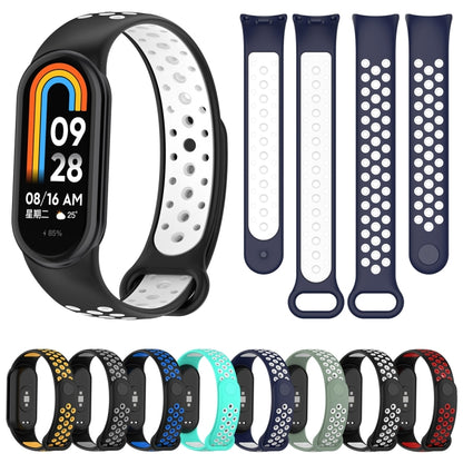 For Xiaomi Mi Band 8 Sports Two Color Silicone Watch Band(Midnight Blue White) -  by PMC Jewellery | Online Shopping South Africa | PMC Jewellery