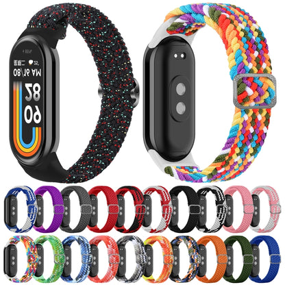 For Xiaomi Mi Band 8 Adjustable Nylon Braided Elasticity Watch Band(Colorful Black) -  by PMC Jewellery | Online Shopping South Africa | PMC Jewellery