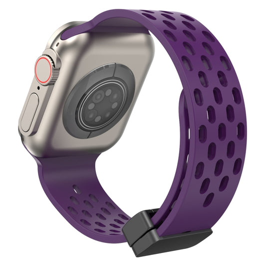 Magnetic Clasp Silicone Watch Band For Apple Watch Ultra 49mm / Series 8&7 45mm / SE 2&6&SE&5&4 44mm / 3&2&1 42mm(Fruit Purple) -  by PMC Jewellery | Online Shopping South Africa | PMC Jewellery