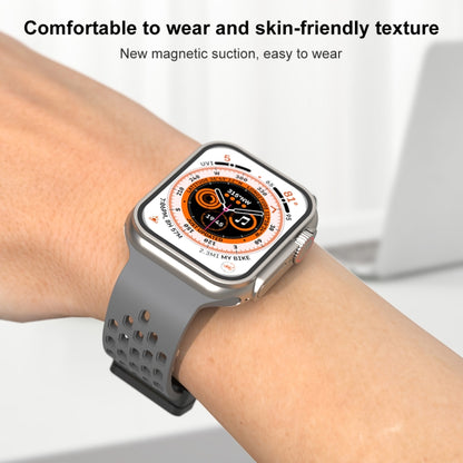 Magnetic Clasp Silicone Watch Band For Apple Watch Ultra 49mm / Series 8&7 45mm / SE 2&6&SE&5&4 44mm / 3&2&1 42mm(Orange) -  by PMC Jewellery | Online Shopping South Africa | PMC Jewellery