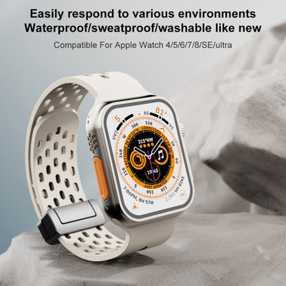 Magnetic Clasp Silicone Watch Band For Apple Watch Ultra 49mm / Series 8&7 45mm / SE 2&6&SE&5&4 44mm / 3&2&1 42mm(Orange) -  by PMC Jewellery | Online Shopping South Africa | PMC Jewellery