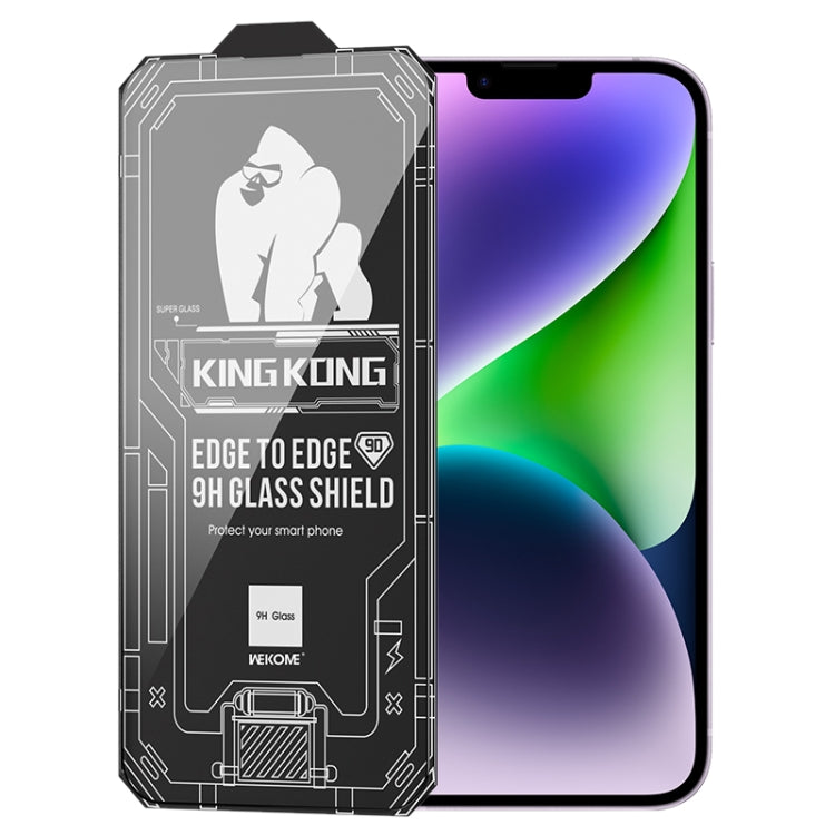 For iPhone 14 Plus WK WTP-066 King Kong Vacha 9D Curved HD Tempered Glass Film(Black) - iPhone 14 Plus Tempered Glass by WK | Online Shopping South Africa | PMC Jewellery