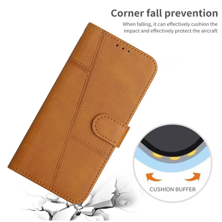 For Xiaomi Redmi Note 12 4G Global Stitching Calf Texture Buckle Leather Phone Case(Yellow) - free shipping - PMC TechLife - Order now!