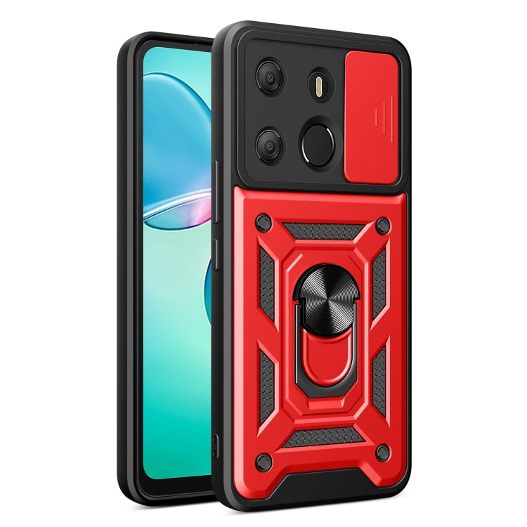 For Tecno Pop 7 Pro / Spark Go 2023 Sliding Camera Cover Design TPU+PC Protective Case(Red) - Tecno Cases by PMC Jewellery | Online Shopping South Africa | PMC Jewellery