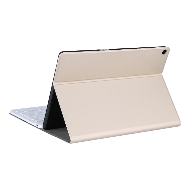 For Lenovo Tab M10 3rd Gen TB-328XU Bluetooth Keyboard Leather Tablet Case(Gold) - Lenovo Keyboard by PMC Jewellery | Online Shopping South Africa | PMC Jewellery