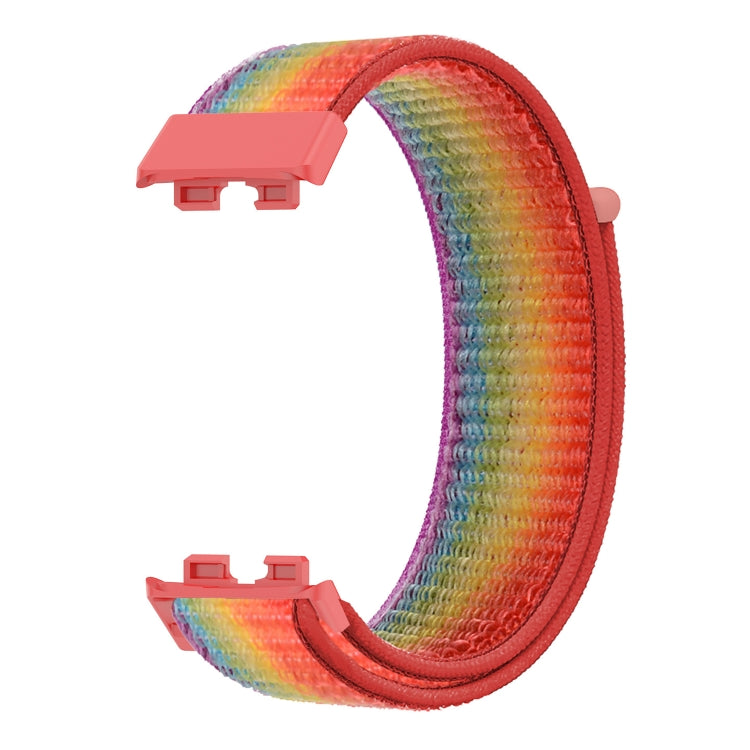 For Huawei Band 8 16mm Woven Nylon Loop Watch Band(Rainbow Color) - Watch Bands by PMC TechLife | Online Shopping South Africa | PMC TechLife