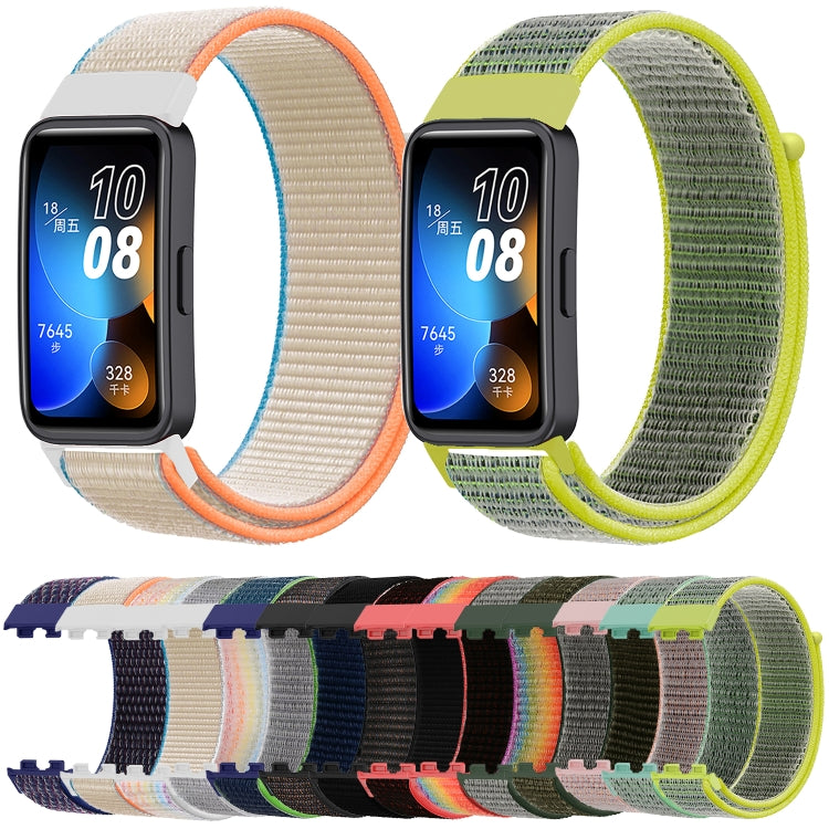 For Huawei Band 8 16mm Woven Nylon Loop Watch Band(Lime Green) - Watch Bands by PMC Jewellery | Online Shopping South Africa | PMC Jewellery