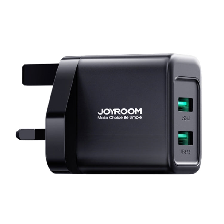 JOYROOM JR-TCN01 2.4A Dual Ports USB Charger, Plug:UK Plug(Black) - USB Charger by JOYROOM | Online Shopping South Africa | PMC Jewellery