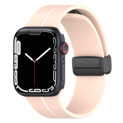 Two Color Folding Buckle Silicone Watch Band For Apple Watch 8 41mm(Pink+White) -  by PMC Jewellery | Online Shopping South Africa | PMC Jewellery