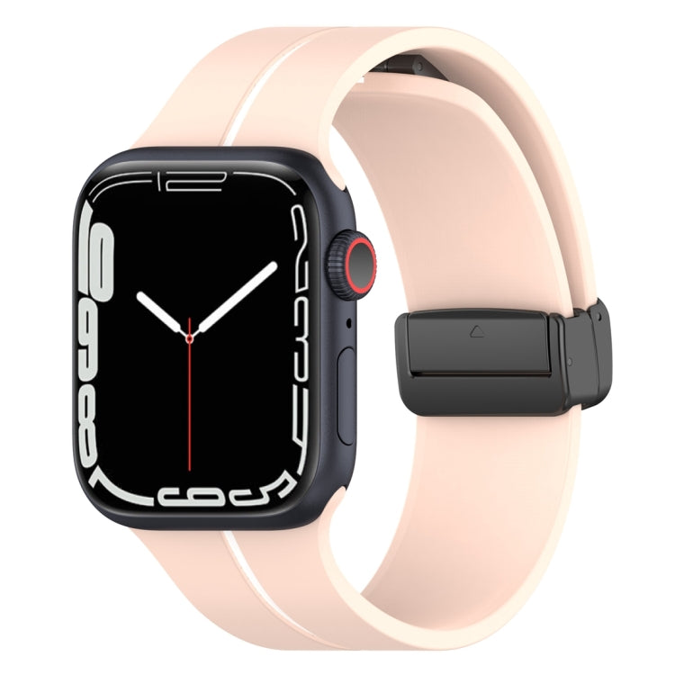 Two Color Folding Buckle Silicone Watch Band For Apple Watch 6 40mm(Pink+White) -  by PMC Jewellery | Online Shopping South Africa | PMC Jewellery