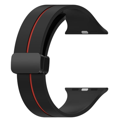 Two Color Folding Buckle Silicone Watch Band For Apple Watch 4 40mm(Black+Red) -  by PMC Jewellery | Online Shopping South Africa | PMC Jewellery