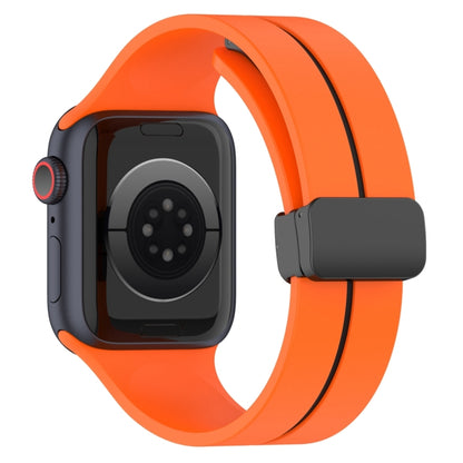 Two Color Folding Buckle Silicone Watch Band For Apple Watch 3 38mm(Orange+Black) -  by PMC Jewellery | Online Shopping South Africa | PMC Jewellery