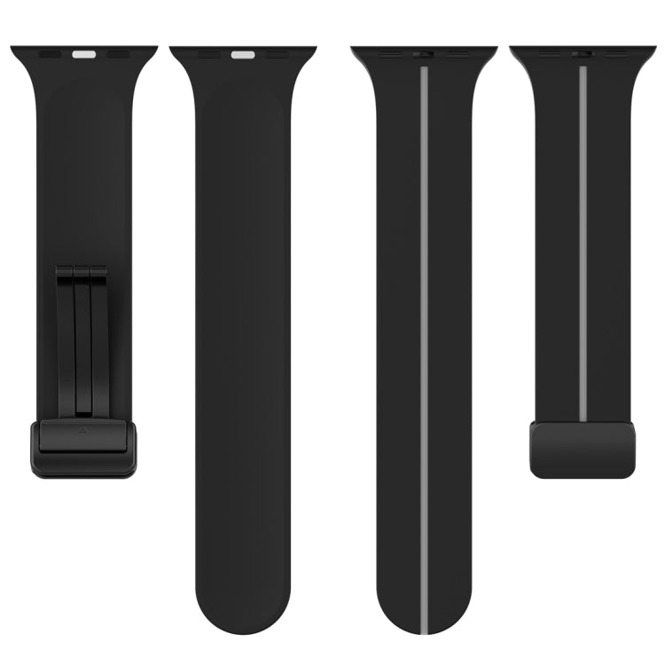 Two Color Folding Buckle Silicone Watch Band For Apple Watch 3 42mm(Black+Grey) -  by PMC TechLife | Online Shopping South Africa | PMC TechLife