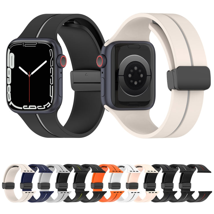 Two Color Folding Buckle Silicone Watch Band For Apple Watch 42mm(Black+Red) -  by PMC TechLife | Online Shopping South Africa | PMC TechLife