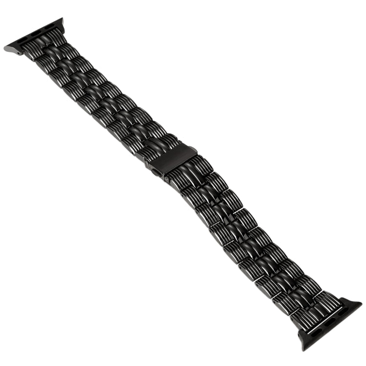 3-Beads Stripe Metal Watch Band For Apple Watch 7 45mm(Black) -  by PMC TechLife | Online Shopping South Africa | PMC TechLife