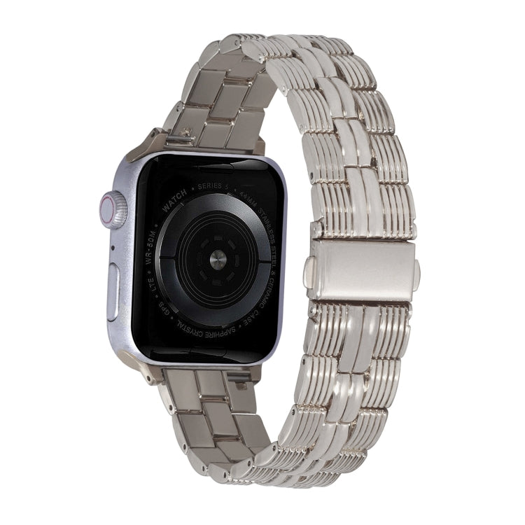 3-Beads Stripe Metal Watch Band For Apple Watch 5 44mm(Starlight) -  by PMC TechLife | Online Shopping South Africa | PMC TechLife