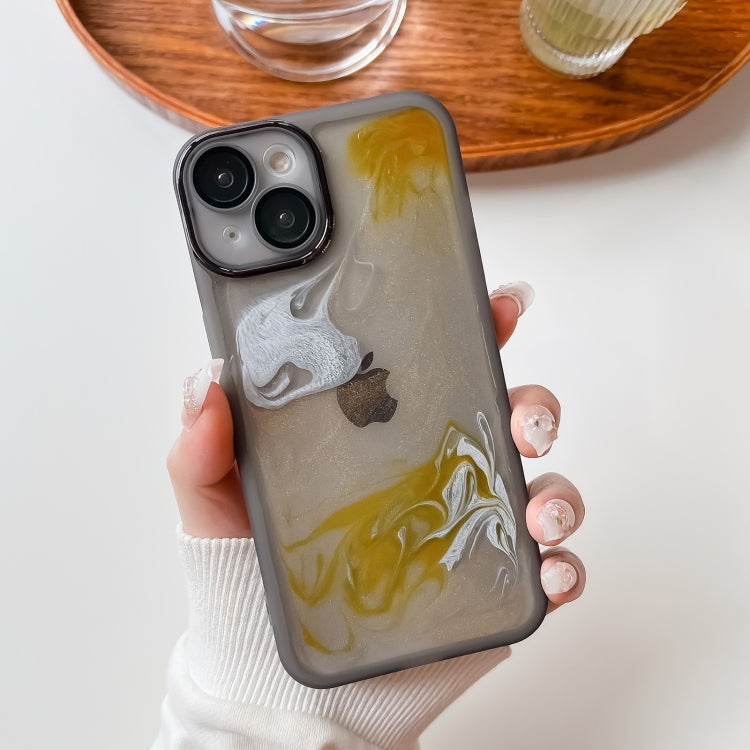 For iPhone 14 Oil Painting Electroplating TPU Phone Case(Grey) - iPhone 14 Cases by PMC Jewellery | Online Shopping South Africa | PMC Jewellery