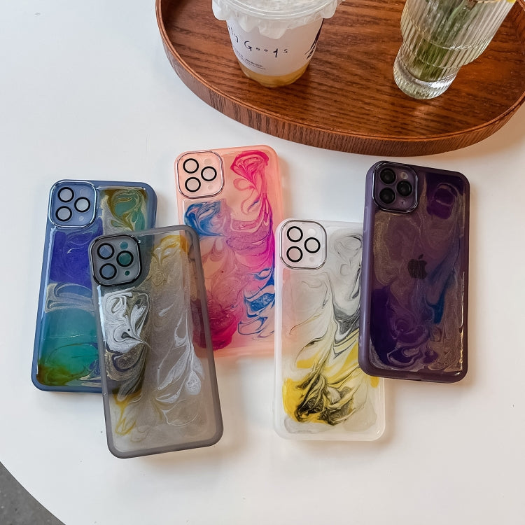 For iPhone 11 Pro Max Oil Painting Electroplating TPU Phone Case(Purple) - iPhone 11 Pro Max Cases by PMC TechLife | Online Shopping South Africa | PMC TechLife