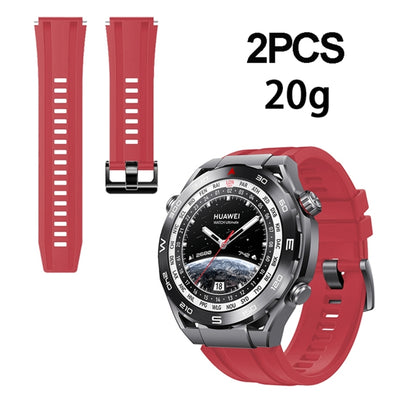 2pcs Regular Style For Huawei Watch Ultimate Silicone Replacement Watch Band(Red) -  by PMC Jewellery | Online Shopping South Africa | PMC Jewellery