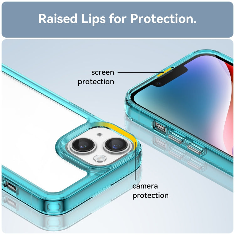 For iPhone 15 Plus Colorful Series Acrylic + TPU Phone Case(Transparent Blue) - iPhone 15 Plus Cases by PMC TechLife | Online Shopping South Africa | PMC TechLife