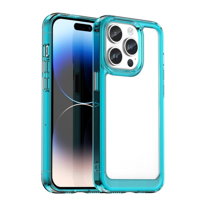 For iPhone 15 Pro Colorful Series Acrylic + TPU Phone Case(Transparent Blue) - iPhone 15 Pro Cases by PMC Jewellery | Online Shopping South Africa | PMC Jewellery