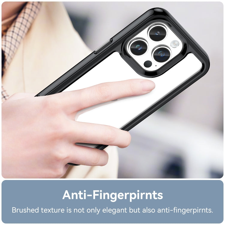 For iPhone 15 Pro Max Colorful Series Acrylic + TPU Phone Case(Black) - iPhone 15 Pro Max Cases by PMC TechLife | Online Shopping South Africa | PMC TechLife