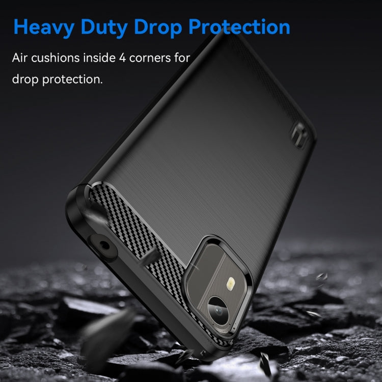 For Nokia C12 Brushed Texture Carbon Fiber TPU Phone Case(Black) - Nokia Cases by PMC Jewellery | Online Shopping South Africa | PMC Jewellery