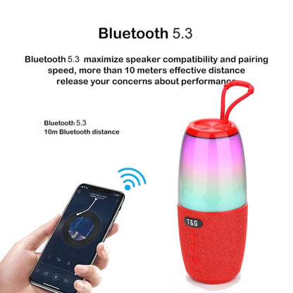 T&G TG644 5W High Power RGB Light Portable Bluetooth Speaker(Dark Green) - Waterproof Speaker by T&G | Online Shopping South Africa | PMC Jewellery